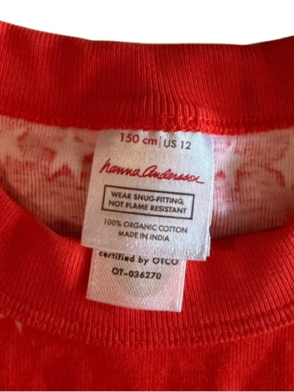 Hanna Andersson Boys Orange & White Star Pajama Set Size 12 Organic Cotton
